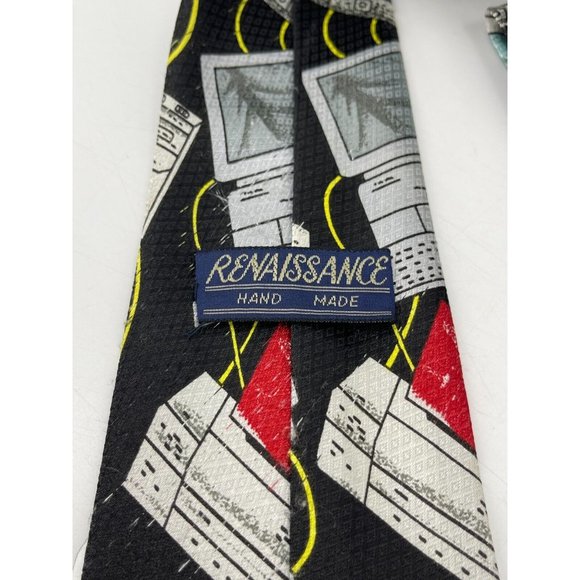 Renaissance Desktop Computer Mouse Byte Tech Techy Geek Necktie Neck Tie 58" - Picture 6 of 9